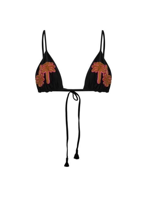 Johanna Ortiz Palm Tree Triangle Bikini Top Reversible