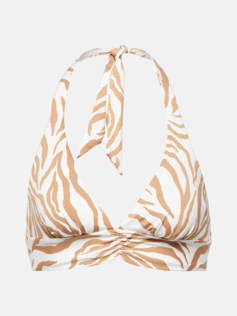 Max Mara Alberta Zebra Print Bikini Top Reversible