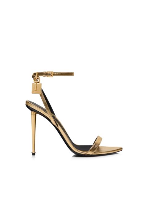 Tom Ford Laminated Nappa Leather Padlock Pointy Naked Sandal Reversible