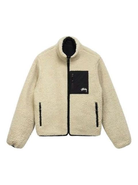 Stüssy Stussy 8 Ball Sherpa Reversible Jacket Beige 118498 REVERSIBLE