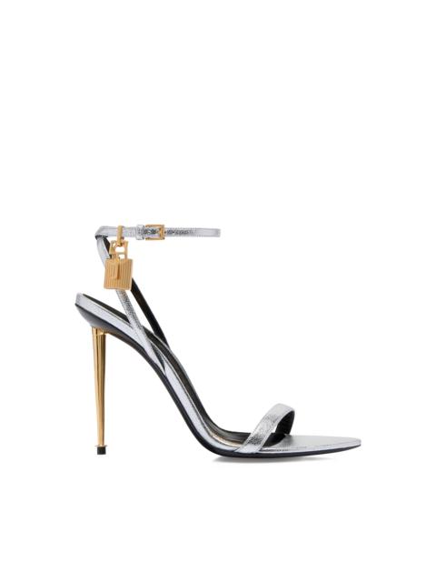 Tom Ford Laminated Nappa Leather Padlock Pointy Naked Sandal Reversible