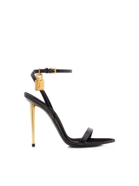 Tom Ford Shiny Leather Padlock Pointy Naked Sandal Reversible