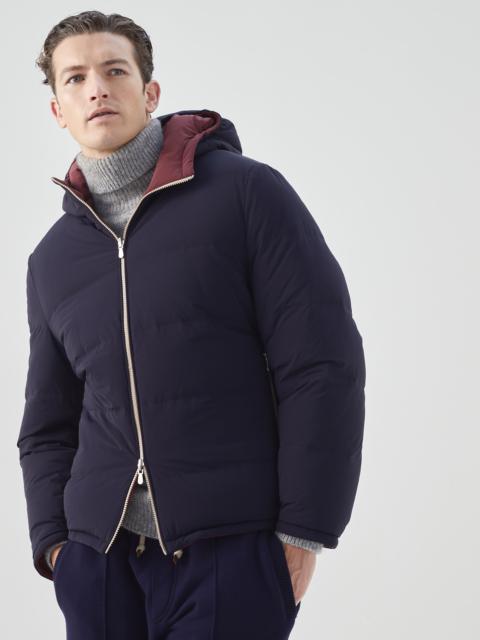 Brunello Cucinelli Bonded Nylon Reversible Hooded Down Jacket Reversible