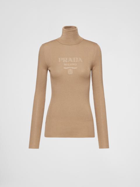 Prada Superfine Wool Turtleneck Sweater Reversible