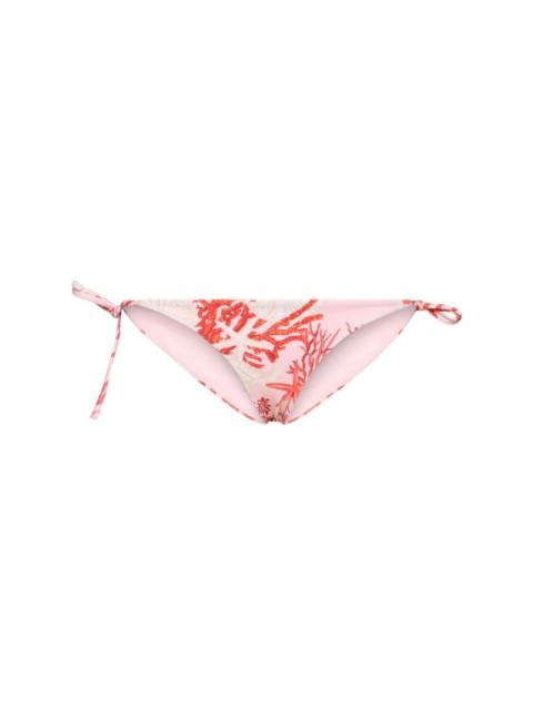 Versace Printed Coral Lycra Bikini Bottoms Reversible