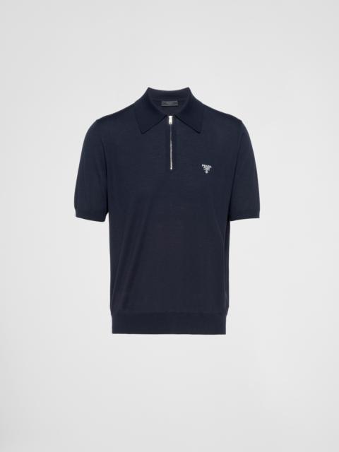 Superfine wool polo shirt