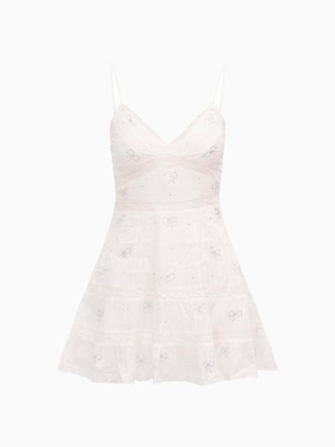 Solbina Crystal Bow Cotton Mini Dress