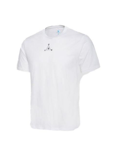 Men's Converse Pattern Sports Round Neck Short Sleeve White 10018489-A01