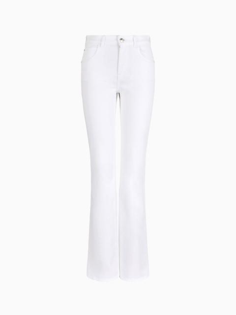 J47 Mid-rise flared-hem jeans in light worn stretch denim