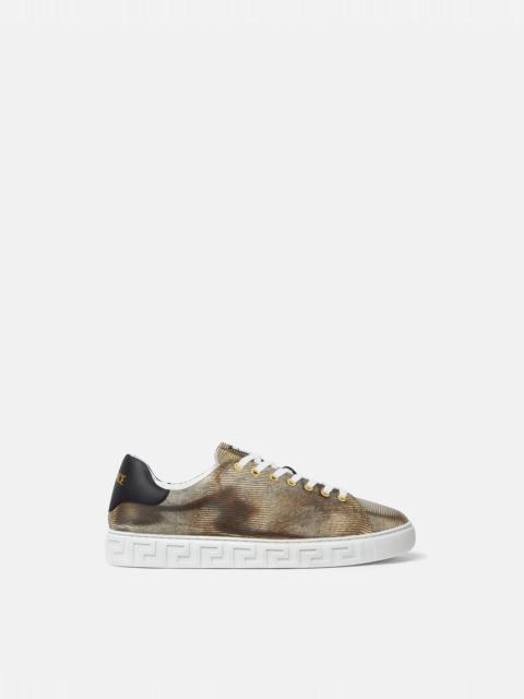 Greca Lizard-Effect Sneakers