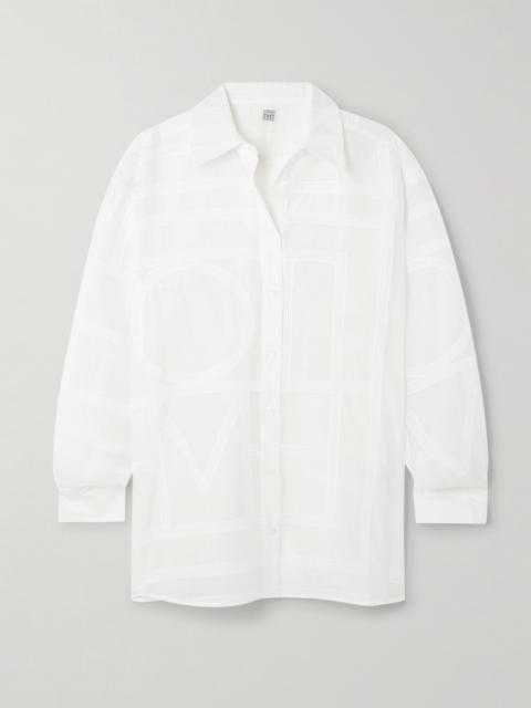 Embroidered Organic Cotton And Silk-blend Voile Shirt