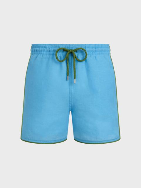 MEN LINEN SWIM SHORTS SOLID