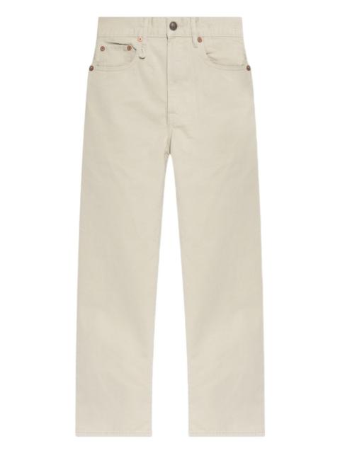 embroidered-pocket jeans