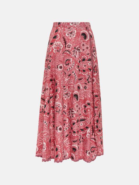 Paisley cotton and silk maxi skirt