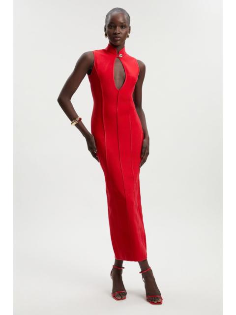 Figure Form Bandage Sleeveless Pencil Knit Maxi Dress