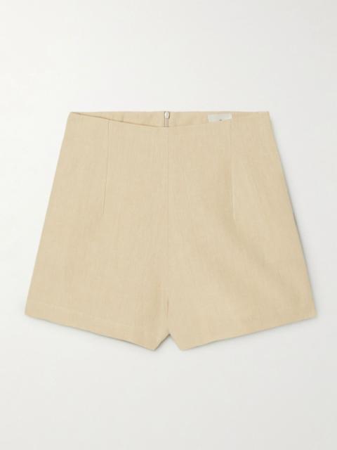 + NET SUSTAIN Ezbet organic linen shorts Beige