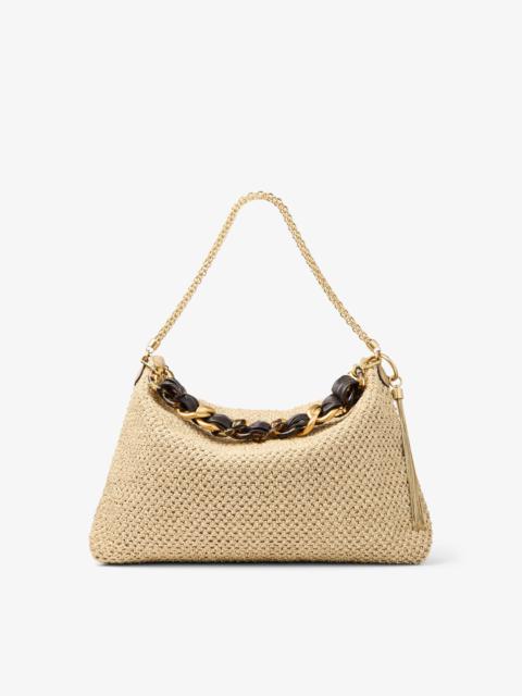Callie Maxi
Natural and Coffee Raffia Shoulder Bag with Detachable Woven Nappa Leather Strap