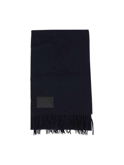 fringed logo-patch scarf