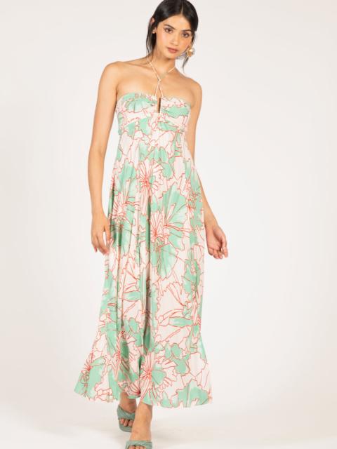 Long Dress Carla - Green Petal