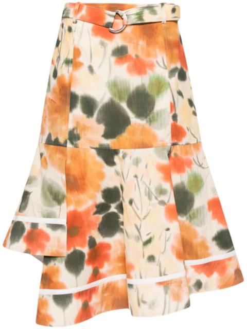 floral-printed midi skirt