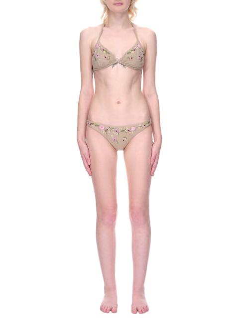 Triangle Top Embroidered Bikini