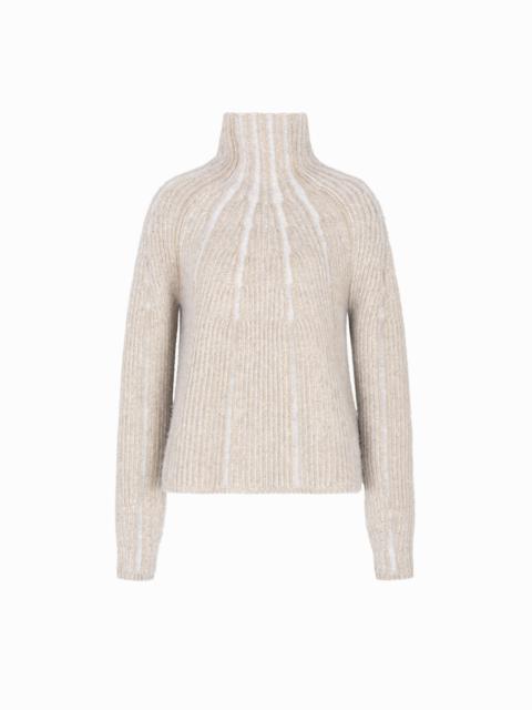 VIRGIN WOOL, CASHMERE AND SILK MOCK-NECK JUMPER