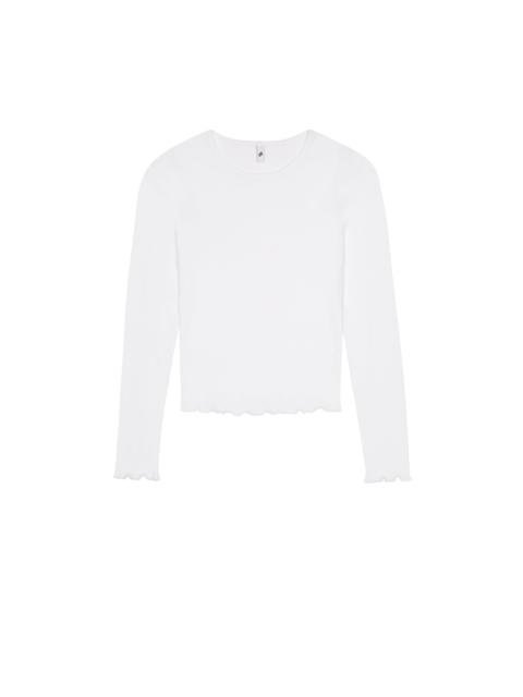 The Frilly Long Sleeve: Cotton Jersey White