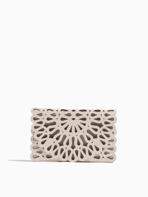Mccall Laser Cut Leather Clutch in Cream