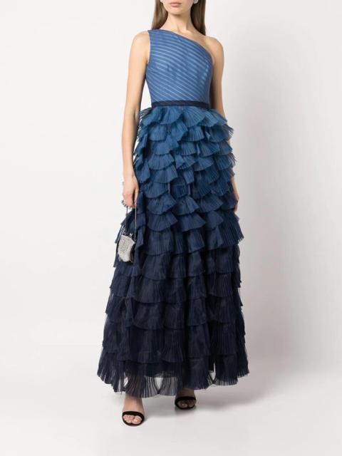 ONE SHOULDER TIERED RUFFLE GOWN
