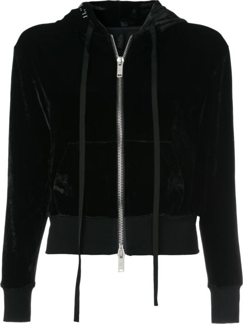 velour basic zip hoodie