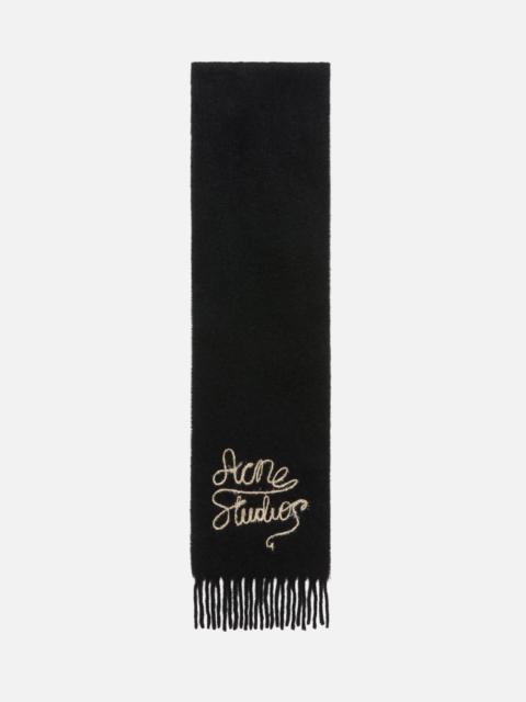 Wool logo scarf - Black