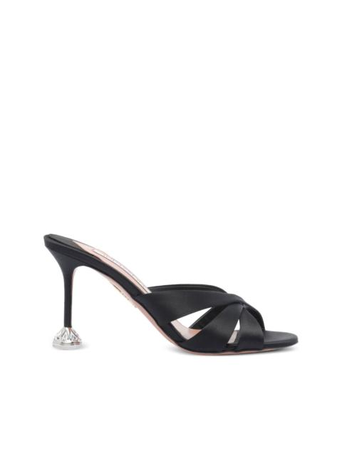 85mm embellished satin heeled sandals