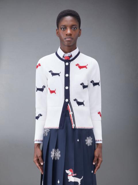 Cotton Pointelle Crewneck Cardigan