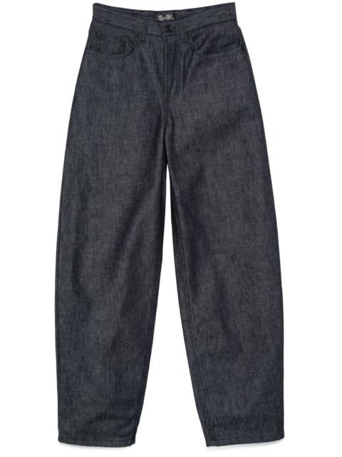 lace-up wide leg jeans