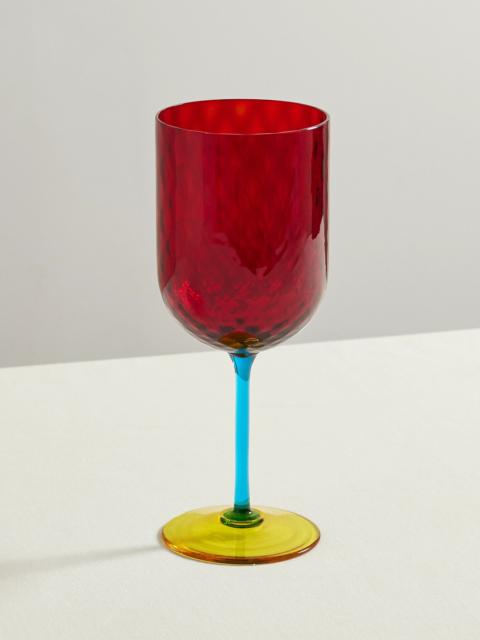 Color-block Murano Red Wine Glass