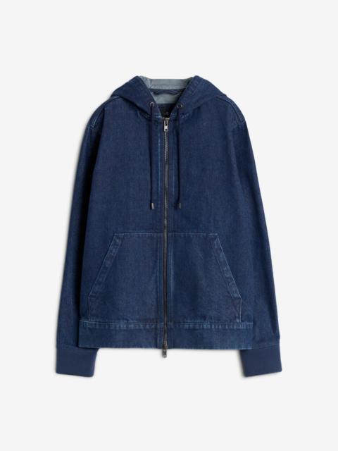 Utility Denim Hoodie in Carpenter Blue