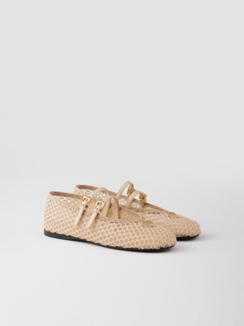 Mesh fabric ballerinas