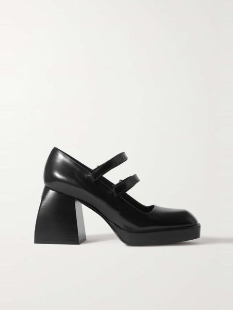 Bulla Babies patent-leather platform Mary Jane pumps