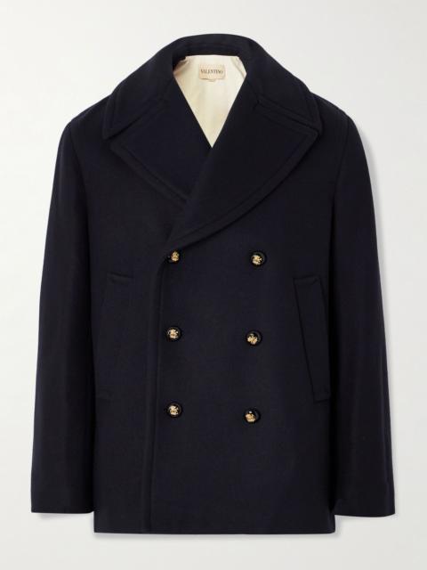 Double-Breasted Wool Peacoat Navy