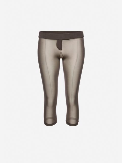 Low-rise capri pants in light brown