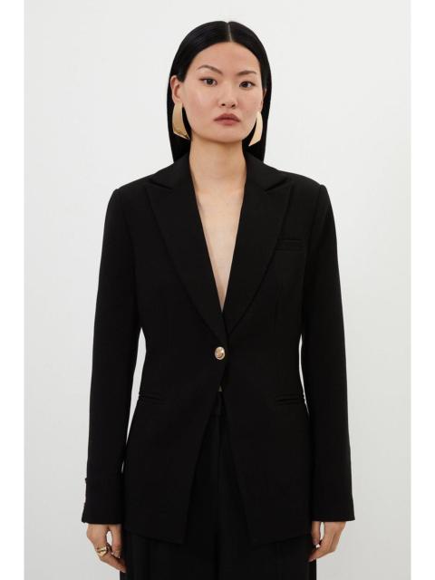 Compact Stretch Essential Single Breasted Tailored Blazer