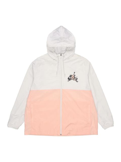 Air Jordan Alphabet Printing Basketball Sports Hooded Jacket White Pink CK2218-072
