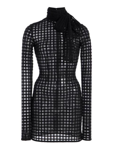 Cross Grain Bow Neck Dress black