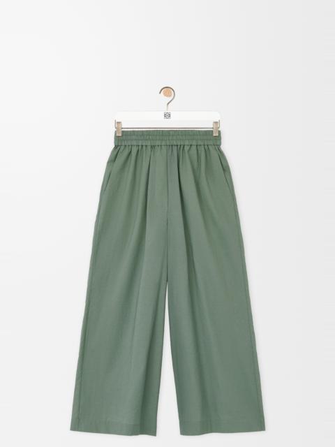 Cropped trousers in cotton blend