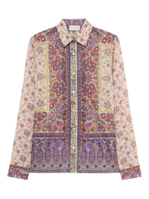 paisley-floral print shirt