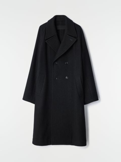 DOUBLE-BREASTED COAT IN FELTED WOOL AND ALPACA BLEND