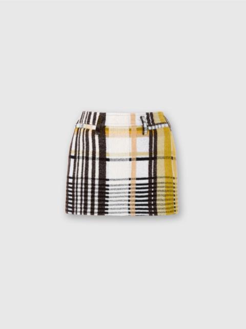 Mini skirt with pockets and check pattern
