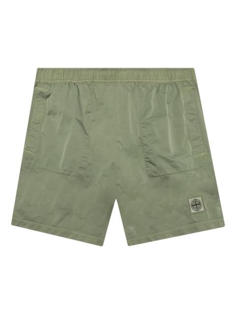 logo-patch elasticated-waist swim shorts