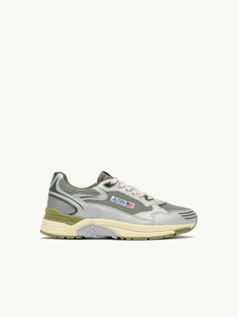 HYPERWAY SNEAKERS IN SILVER SEA GRASS AND CYPRESS SYNTHETIC LEATHER AND MESH