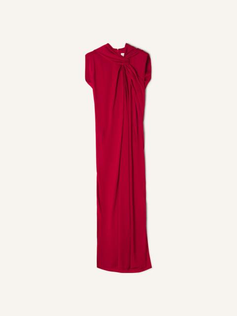 LONG SATIN KNOTTED DRESS
